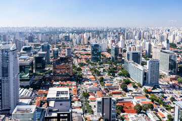 Fototapeta na wymiar Aerial photo at Vila Olimpia Sao Paulo in 20150521