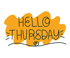 lettering of hello thursday © Grgroup