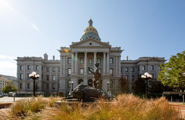 Denver, Colorado, 09-27-2021 : The Colorado State Capitol Building,   located at 200 East Colfax Avenue in Denver, Colorado State-USA.