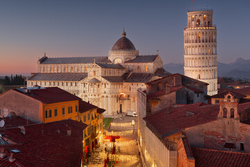Pisa, Italy with the Duomo and Leaning Tower