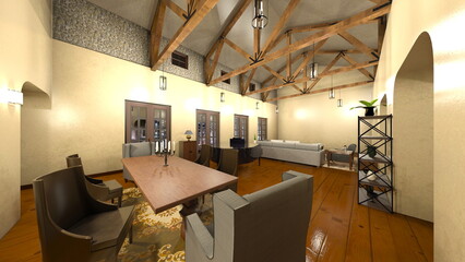 グランドピアノがあるリビングルーム