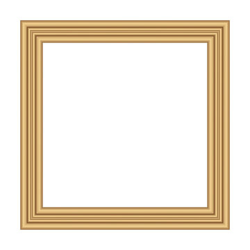 Squared golden vintage wooden frame for your design. Vintage cover. Place for text. Vintage antique gold beautiful rectangular frames. Template vector illustration