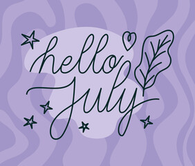 card of hello july