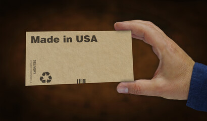 Made in USA box pack 3d illustration