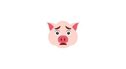 Unamused Piggy Face emoji icon. Pig sign for mobile concept and web design. Sad piggy face emoticon vector icon. New year Pig head symbol, logo illustration. Pixel perfect vector