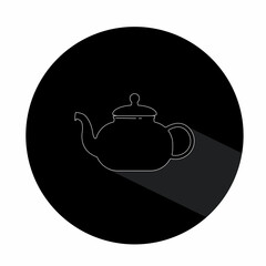 Teapot for tea illustration icon isolated on black background