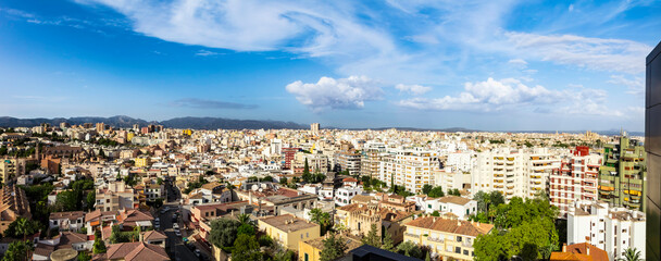 Fototapeta premium Panorama of Palma and good looking clouds