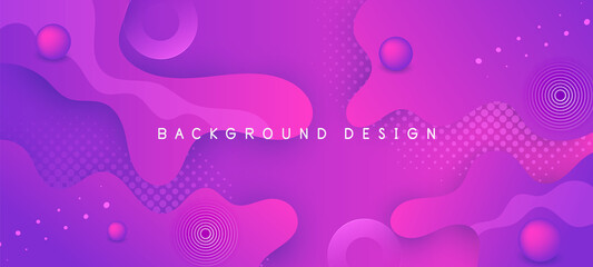 Liquid abstract background. Blue pink fluid vector banner template for social media, web sites. Wavy shapes	
