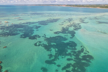 Aerial view of reefs of Maragogi, Coral Coast Environmental Protection Area, Maragogi, Alagoas, Brazil.