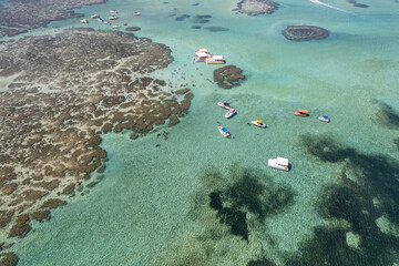 Aerial view of reefs of Maragogi, Coral Coast Environmental Protection Area, Maragogi, Alagoas, Brazil.