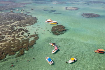 Aerial view of reefs of Maragogi, Coral Coast Environmental Protection Area, Maragogi, Alagoas, Brazil.