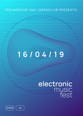 Fototapeta premium Neon club flyer. Electro dance music. Trance party dj. Electronic sound fest. Techno event poster.