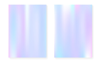 Holographic cover set with hologram gradient background.