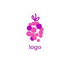 VECTOR of  round abstract sign berries. Grape. Blackberry. Raspberries. Logo. Business icon for the company.  Vector Illustration.