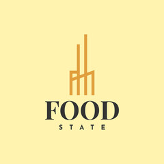 Food logo with fork illustration template design