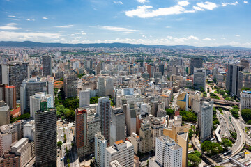 Obraz premium Aerial photo of downtown Sao Paulo in 20150521
