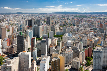 Fototapeta na wymiar Aerial photo of downtown Sao Paulo in 20150521