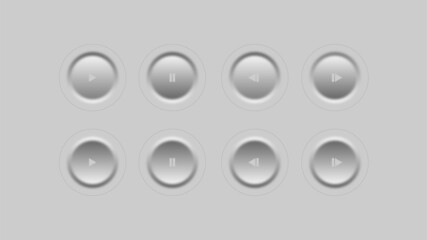 Neumorphism style  grey buttons.