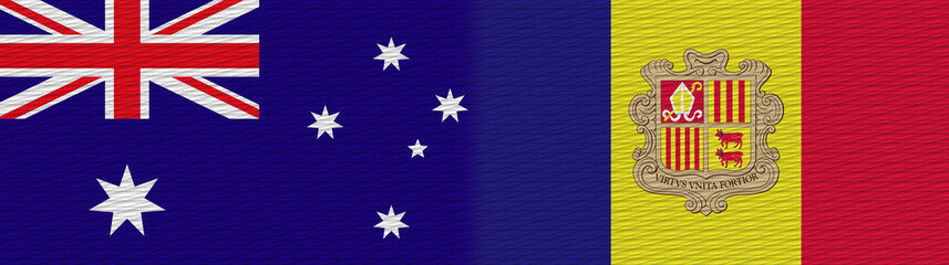 Andorra and Australia Fabric Texture Flag – 3D Illustration