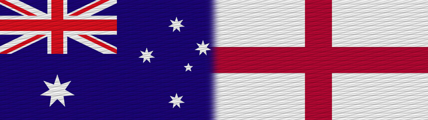 England and Australia Fabric Texture Flag – 3D Illustration