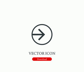 Arrow vector icon. Editable stroke. Symbol in Line Art Style for Design, Presentation, Website or Apps Elements, Logo. Pixel vector graphics - Vector