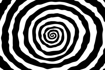 Vector hand drawn background in cartoon style. Illustration of vortex, optical illusion, op art effect.