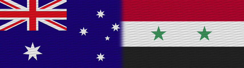 Syria and Australia Fabric Texture Flag – 3D Illustration