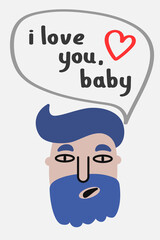 Greeting cards with cute people for Valentines Day. Vector illustration for design greeting cards, wedding invitations, party design.