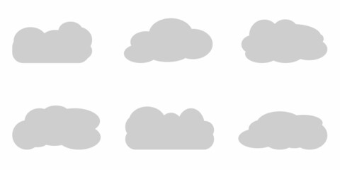 Vector gray clouds icons set on white background