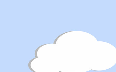 Vector white cloud icon. Blue sky