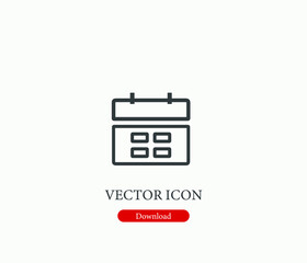 Fototapeta premium Calendar vector icon. Editable stroke. Symbol in Line Art Style for Design, Presentation, Website or Apps Elements, Logo. Pixel vector graphics - Vector