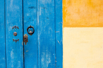 background, old door, texture, colors, knob, lock