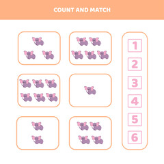 Count and match.Game for kids.