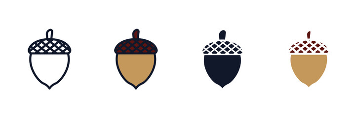 Acorn icon symbol template for graphic and web design collection logo vector illustration