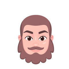 Isolated colored avatar of a man with a beard