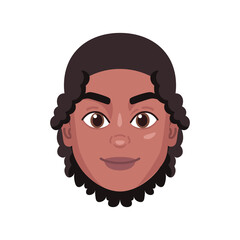 Isolated colored avatar of an afroamerican girl