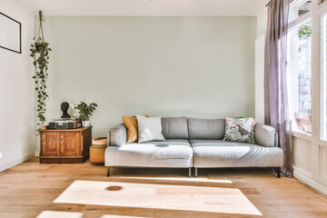 Beautiful living room interior with hardwood floors