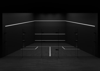 Squash court - sport - black and white