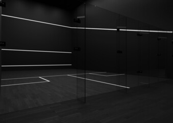 Squash court - sport - black and white