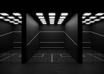 Squash court - sport - black and white