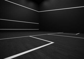 Squash court - sport - black and white