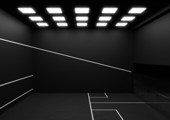 Squash court - sport - black and white