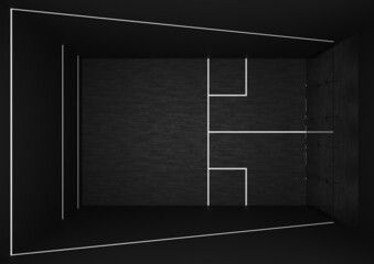 Squash court - sport - black and white