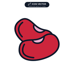 Kidney beans icon symbol template for graphic and web design collection logo vector illustration