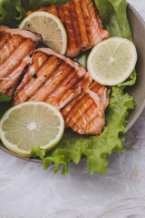 Slice of grilled salmon