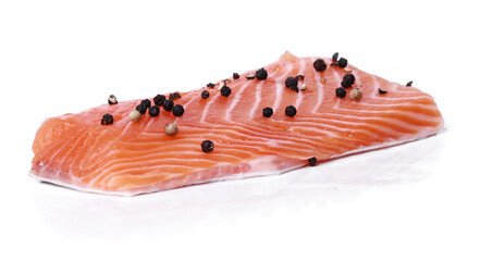 Slice of raw salmon