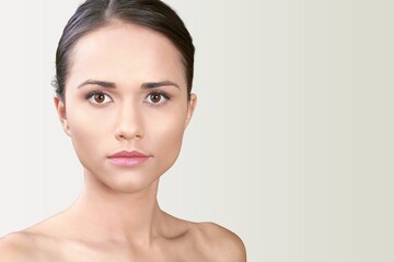 Obraz premium Beautiful young woman with clean fresh skin, Face care, Facial treatment, Cosmetology,