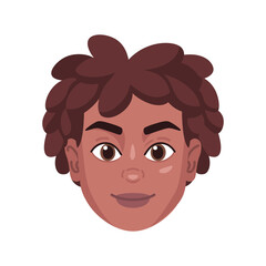 Isolated colored avatar of an afroamerican girl