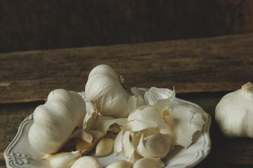 Garlic on the table