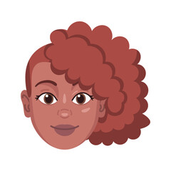 Isolated colored avatar of an afroamerican girl